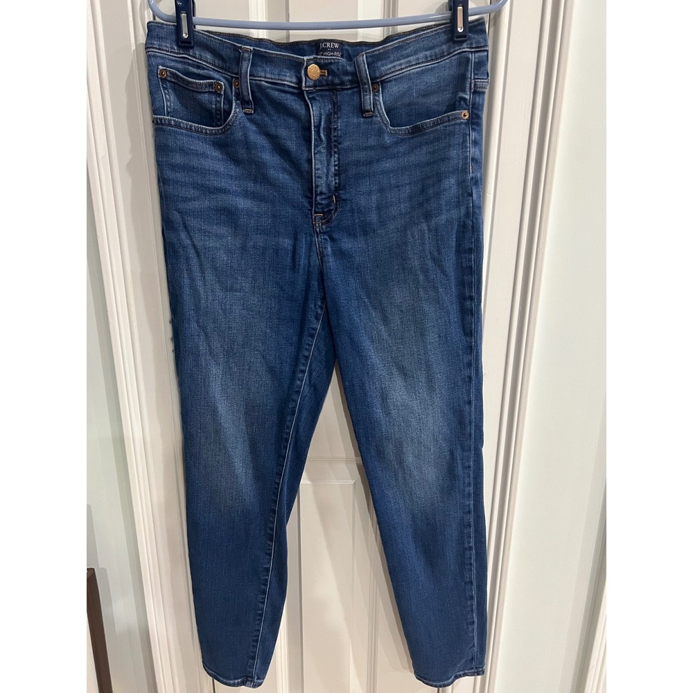 J.Crew 10" High-Rise Skinny Jeans Medium Wash Blue Denim Size 30